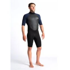 C-Skins Element 3/2mm Mens Shorty Wetsuit Black Slate Cyan - Extra Large XL -Surf Gear Shop 2048x blank copy3 73601