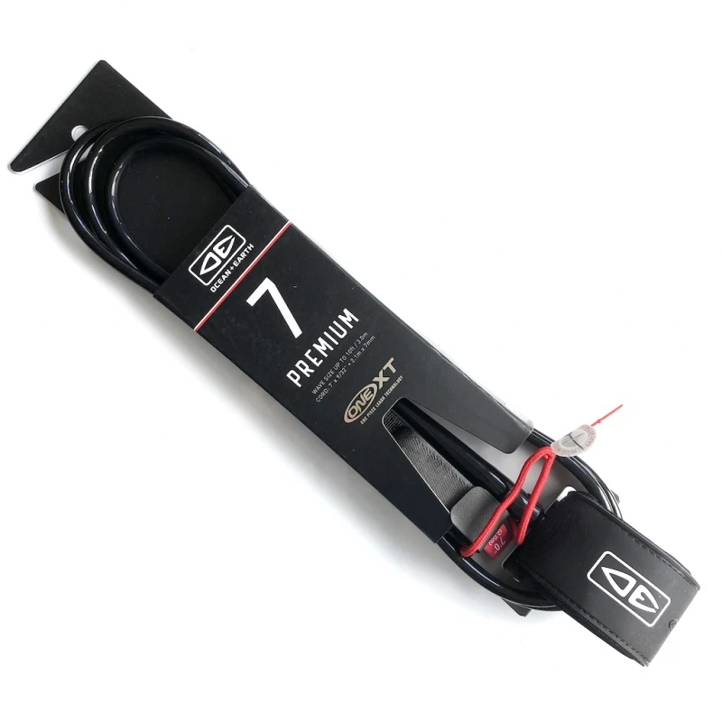 Ocean Earth One XT Surfboard Leash 7ft Black 1 Ocean Earth One XT Surfboard Leash 7ft Black