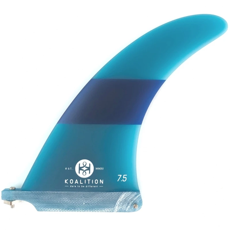Koalition California Longboard Fin 7.5 Inch Blue Stripes 1 Koalition California Longboard Fin 7.5 Inch Blue Stripes