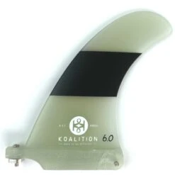 Koalition California Longboard Fin 6 Inch Clear Black Stripes