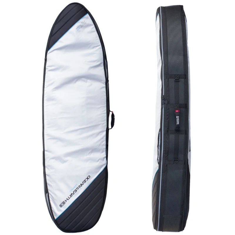 Ocean Earth Double Compact Shortboard XP Surfboard Travel Bag Silver - 6ft 2 Ocean Earth Double Compact Shortboard XP Surfboard Travel Bag Silver - 6ft - Image 2