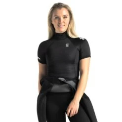 C-Skins Womens High Collar Rash Vest Black - UK 8