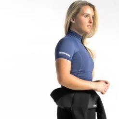 C-Skins Womens High Collar Rash Vest Denim Blue - UK 8 -Surf Gear Shop 7080 4 l