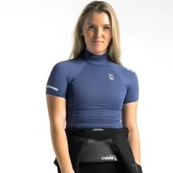 C-Skins Womens High Collar Rash Vest Denim Blue - UK 8