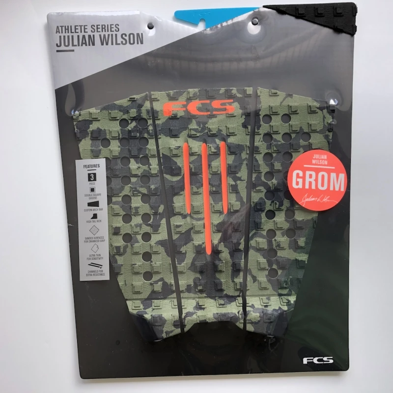 FCS Julian Wilson Grom Surfboard Tail Olive Camo 2 FCS Julian Wilson Grom Surfboard Tail Olive Camo - Image 2