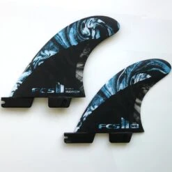 FCS II MB PC Carbon TriQuad Surfboard Fins Medium Blue