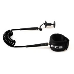 FCS Coiled Bodyboard Wrist Leash - Black
