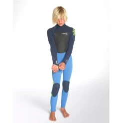 C-Skins Junior Legend 5/4/3mm Wetsuit Back Zip Cyan Ink Blue - J2XL -Surf Gear Shop 7782 4 l