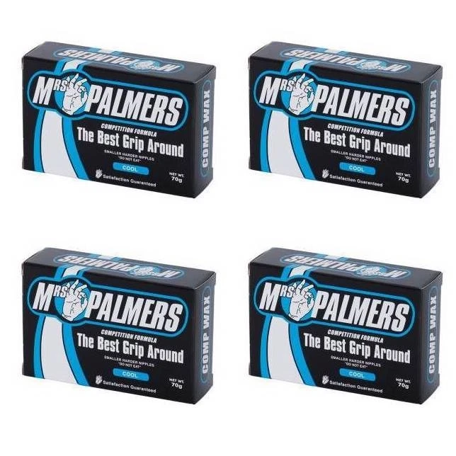 Mrs Palmers Comp Cool Surfboard Wax - 4 Block Pack 1 Mrs Palmers Comp Cool Surfboard Wax - 4 Block Pack