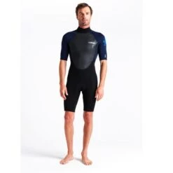 C-Skins Element 3/2mm Mens Shorty Wetsuit Black Slate Cyan - Extra Large XL