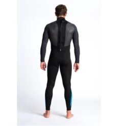 C-Skins Element 3/2mm Mens Wetsuit Black Anthracite Cyan - Large Tall LT -Surf Gear Shop cel32mbzbkancyback 37382