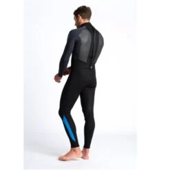 C-Skins Element 3/2mm Mens Wetsuit Black Anthracite Cyan - Large Tall LT -Surf Gear Shop cel32mbzbkancyquarter2 41397