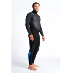 C-Skins Element 3/2mm Mens Wetsuit Black Anthracite Cyan - Large Tall LT -Surf Gear Shop cel32mbzbkancyquarter4 73777