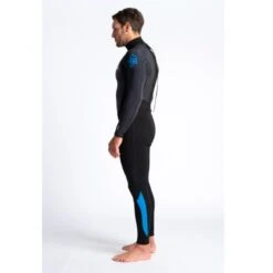 C-Skins Element 3/2mm Mens Wetsuit Black Anthracite Cyan - Large Tall LT -Surf Gear Shop cel32mbzbkancyside2 47567
