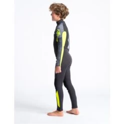 C-Skins Element 3/2mm Junior Wetsuit Anthracite Yellow Black - J2XL -Surf Gear Shop cel32stjanyebktdside2 75828