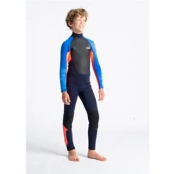 C-Skins Element 3/2mm Junior Wetsuit Slate Navy Flo Red - J2XL