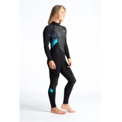 C-Skins Element 3/2mm Womens Wetsuit Black Tie Dye Cyan - UK 10 -Surf Gear Shop cel32stwrbbktdcyside1 82971