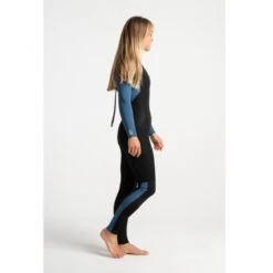 C-Skins Surflite 3/2mm Womens Wetsuit Back Zip - UK 8 -Surf Gear Shop csl32wbzbkcswhside1 13323