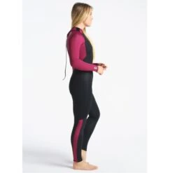 C-Skins Surflite 4/3mm Womens Wetsuit Back Zip Raven Black Wine - UK 8 Short -Surf Gear Shop csl43wbzrvwiwhside1 74922