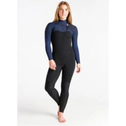 C-Skins Solace 4/3mm Womens Wetsuit Chest Zip Black Bluestone - UK 8