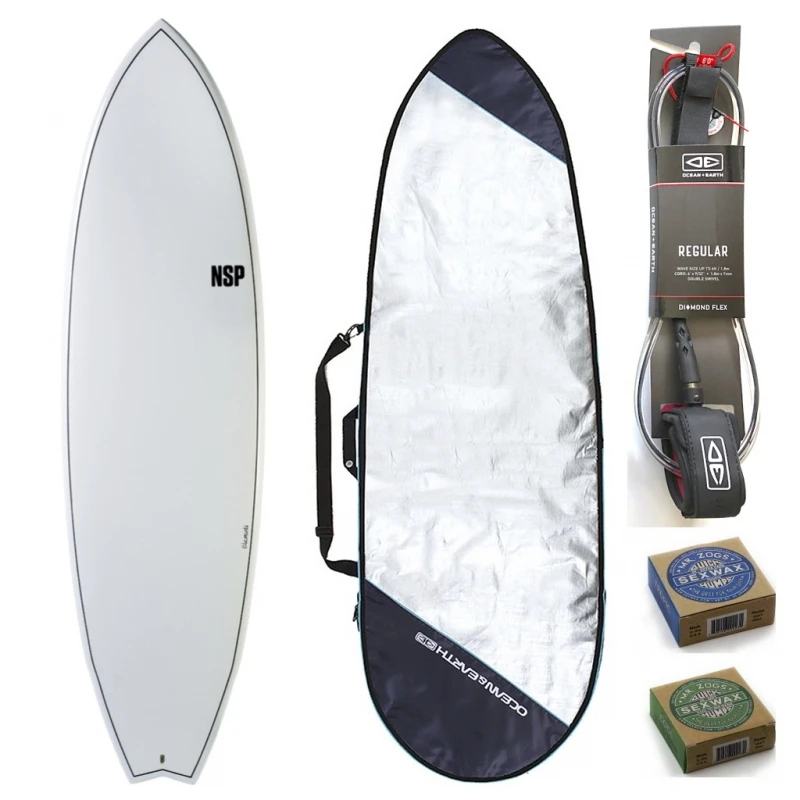 NSP 7ft2 Fish Surfboard Package White 1 NSP 7ft2 Fish Surfboard Package White