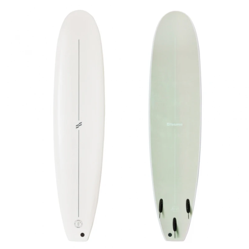 Foamie 8ft Drifter Soft Surfboard White Olive 1 Foamie 8ft Drifter Soft Surfboard White Olive