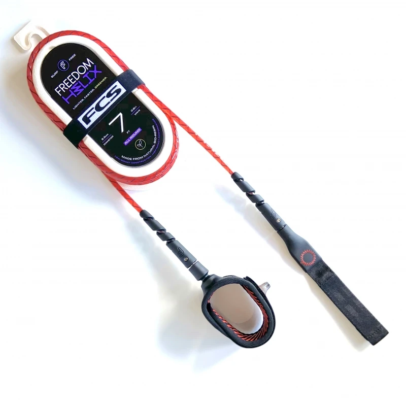 FCS 7ft Freedom Helix Leash Red Black 1 FCS 7ft Freedom Helix Leash Red Black