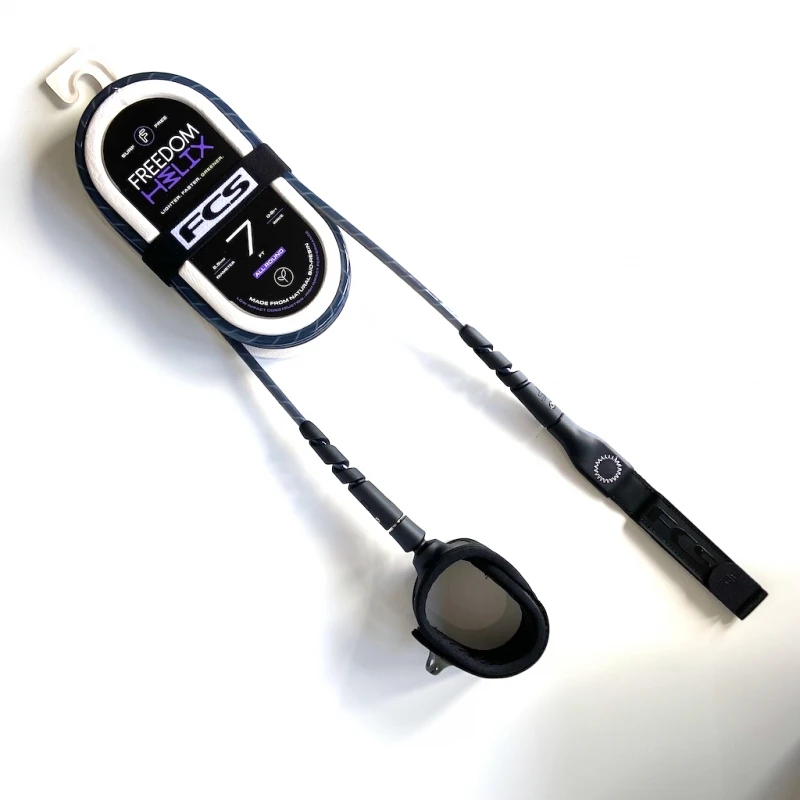 FCS 7ft Freedom Helix Leash Smoke White 1 FCS 7ft Freedom Helix Leash Smoke White