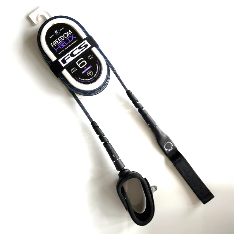 FCS 6ft Freedom Helix Leash Smoke White 1 FCS 6ft Freedom Helix Leash Smoke White