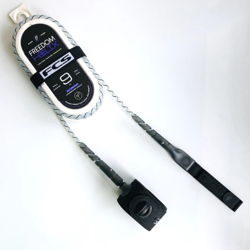 FCS 9ft Freedom Helix Longboard Ankle Leash Natural Black 1 FCS 9ft Freedom Helix Longboard Ankle Leash Natural Black