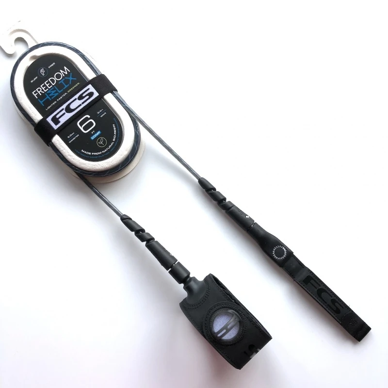 FCS 6ft Freedom Helix Comp Leash Smoke White 1 FCS 6ft Freedom Helix Comp Leash Smoke White