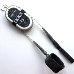 FCS 6ft Freedom Helix Comp Leash Natural Black