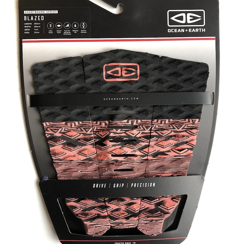 Ocean Earth Blazed Surfboard Tail Pad Coral 1 Ocean Earth Blazed Surfboard Tail Pad Coral