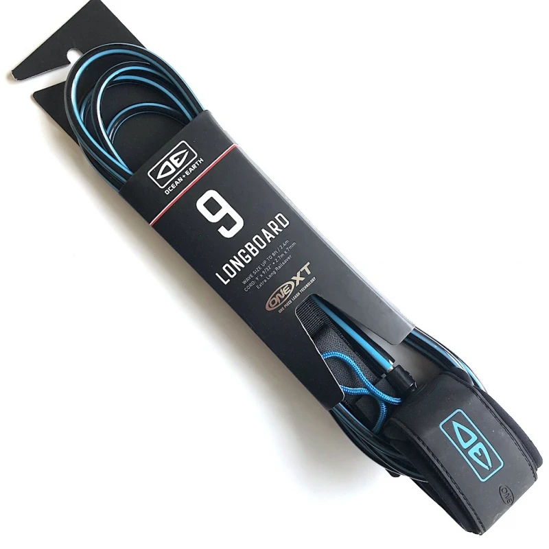 Ocean Earth One XT Longboard Surfboard Leash 9ft Ankle - Black/Blue 2 Ocean Earth One XT Longboard Surfboard Leash 9ft Ankle - Black/Blue - Image 2