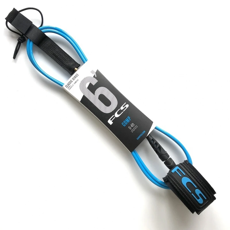 FCS Classic Surfboard Leash 6ft Comp Blue 1 FCS Classic Surfboard Leash 6ft Comp Blue
