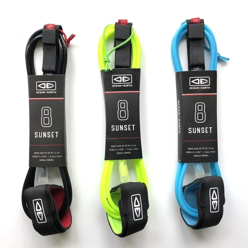 Ocean Earth Sunset Surfboard Leash 8ft - Black 1 Ocean Earth Sunset Surfboard Leash 8ft - Black