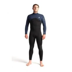 C-Skins Session 4/3mm Wetsuit GBS Back Zip - Large Tall LT -Surf Gear Shop mens sessionbz4x3 ultracyan front 39443