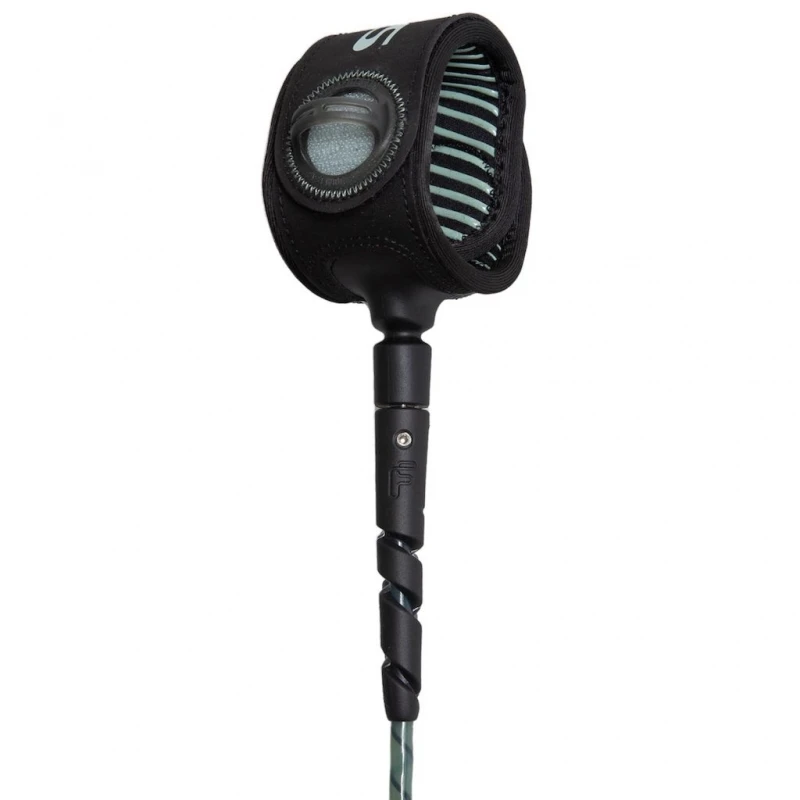 FCS 6ft Freedom Helix Leash Grey Green 2 FCS 6ft Freedom Helix Leash Grey Green - Image 2